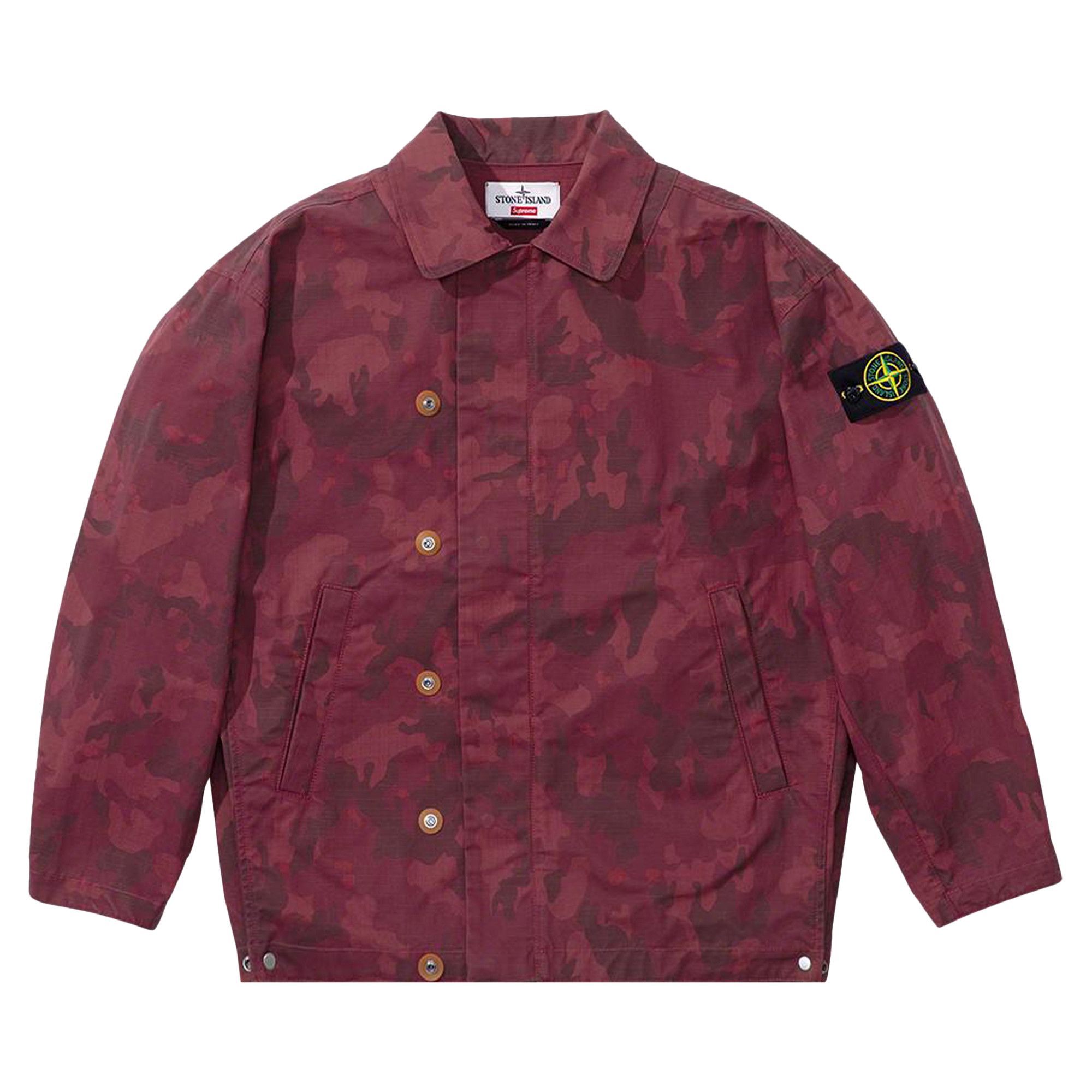 Buy Supreme x Stone Island Reactive Ice Camo Ripstop Jacket 'Red