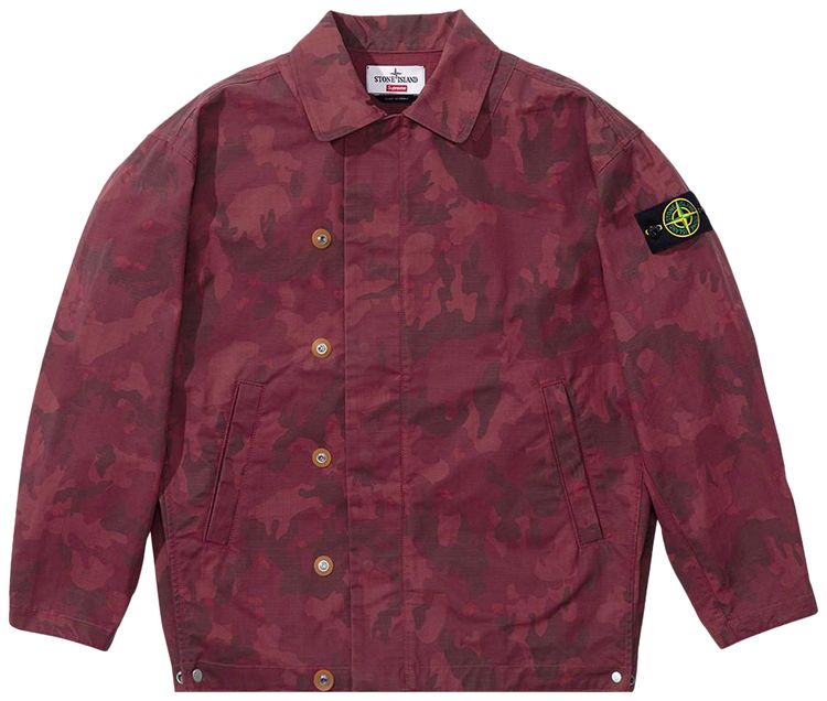 Supreme x Stone Island Reactive Ice Camo Ripstop Jacket Red