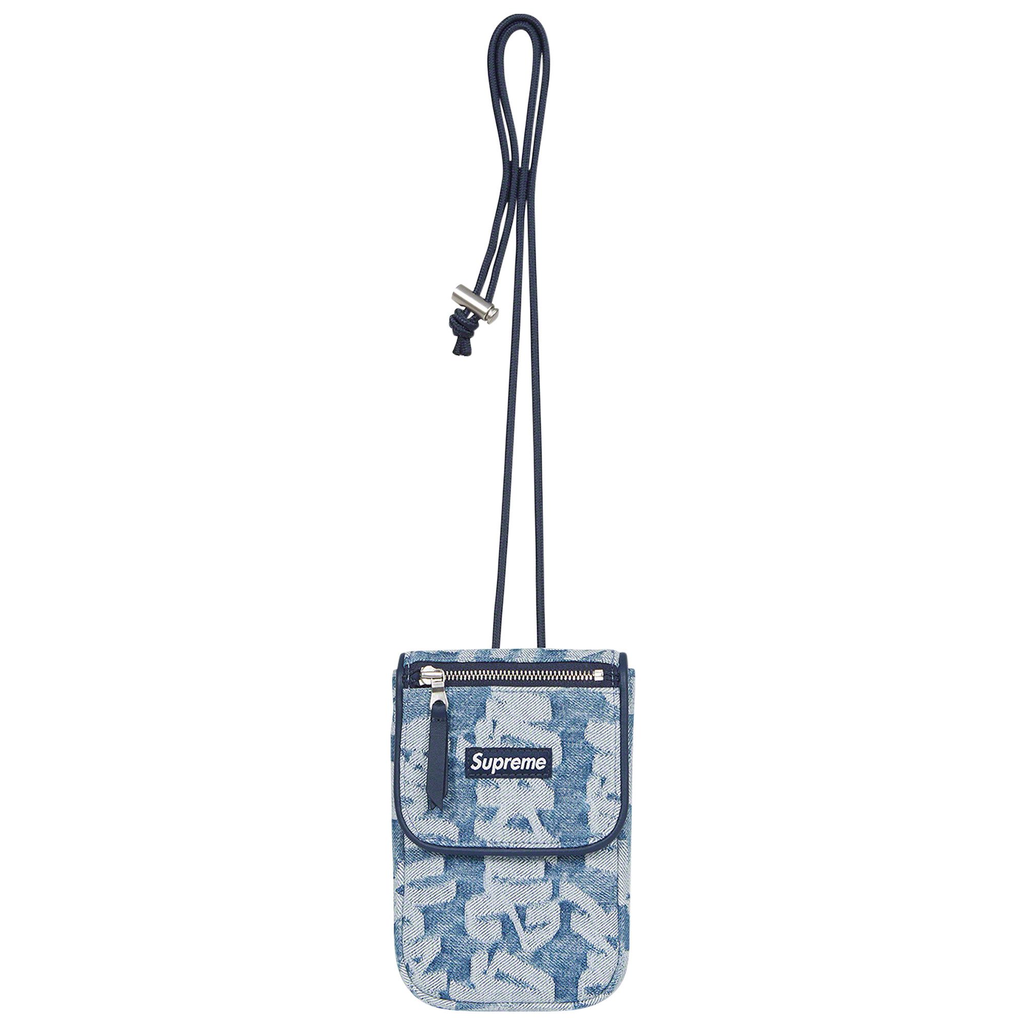 Buy Supreme Fat Tip Jacquard Denim Neck Pouch 'Blue