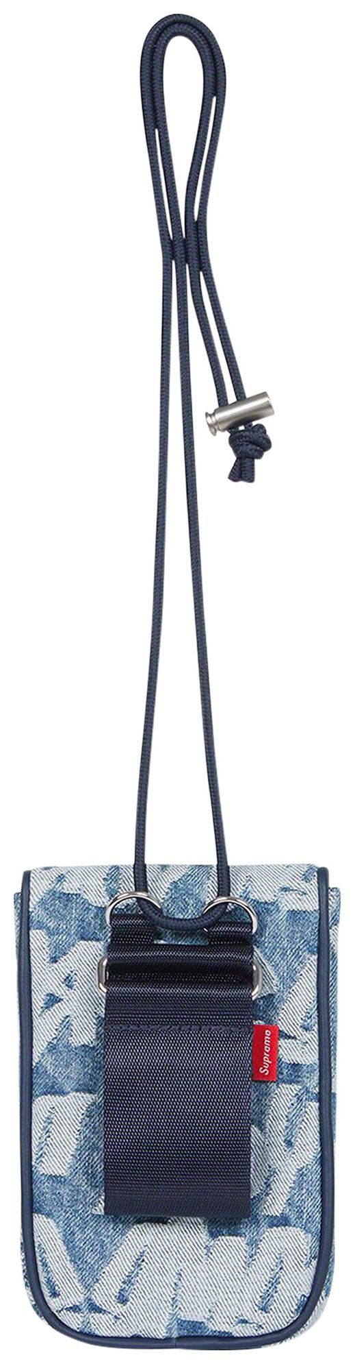 Supreme Fat Tip Jacquard Denim Neck Pouch Blue