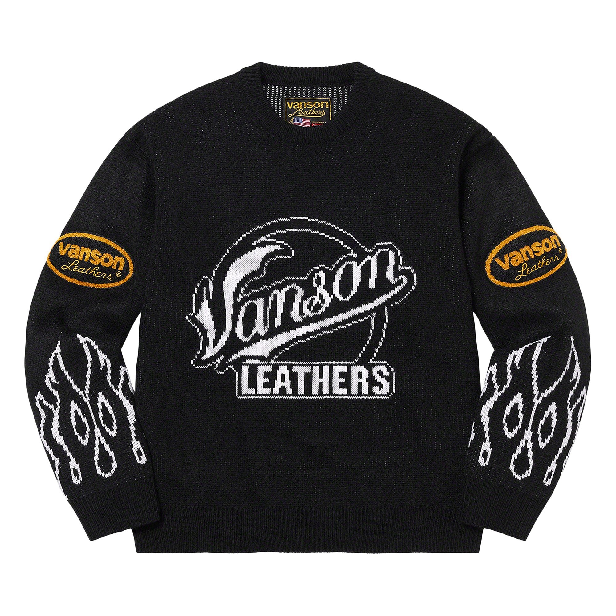 L Supreme Vanson Leathers Sweater セーター Buy Supreme x Vanson Leathers Sweater 'Black' - SS22SK19 BLACK | GOAT