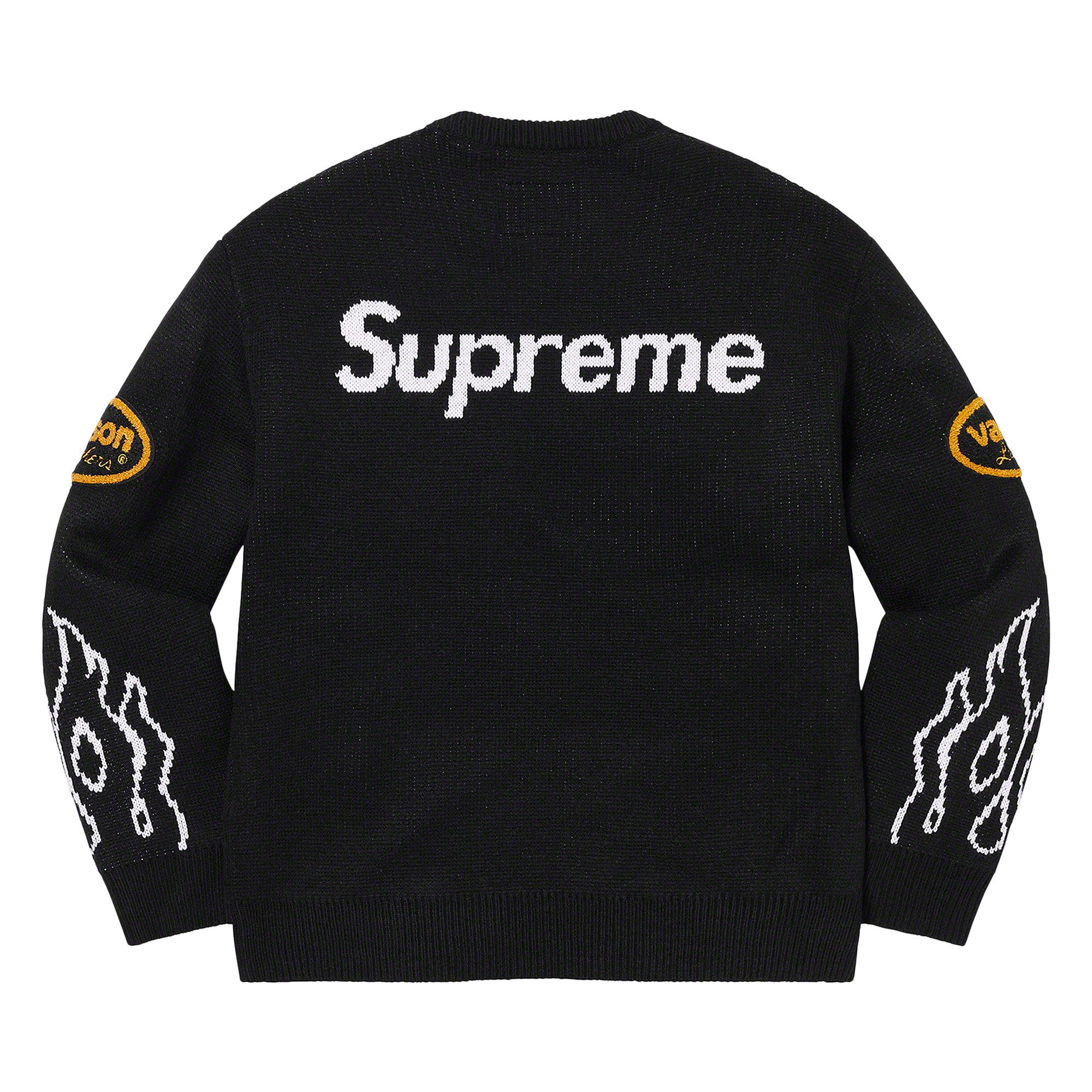 Buy Supreme x Vanson Leathers Sweater 'Black' - SS22SK19 BLACK | GOAT