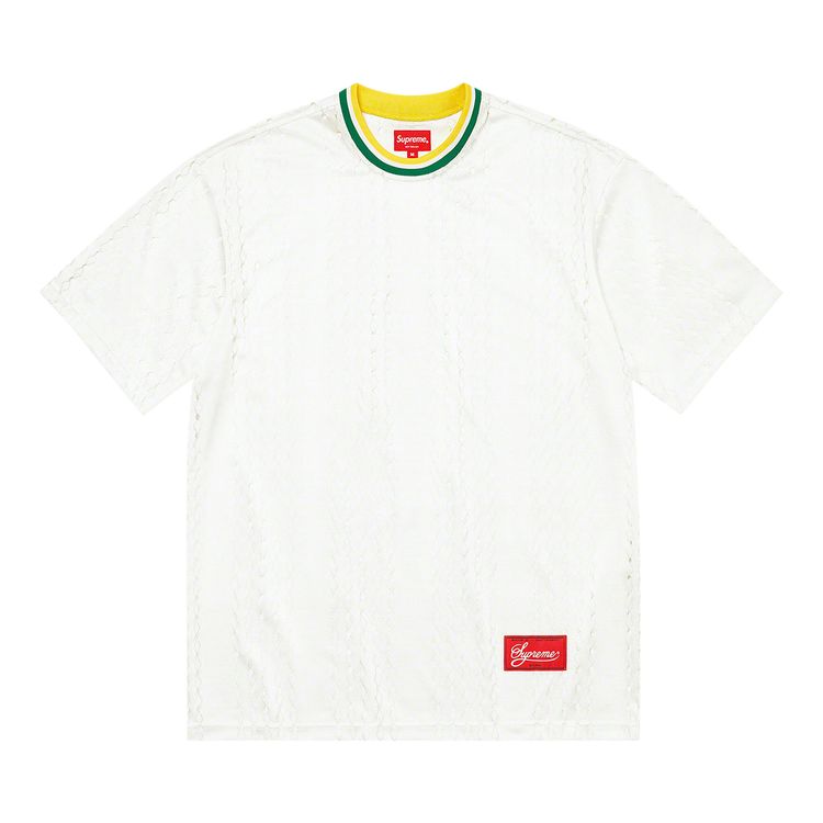 Supreme Preforated Stripe Warm Up Top White