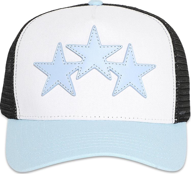 Amiri 3 Star Trucker Hat Cerulean