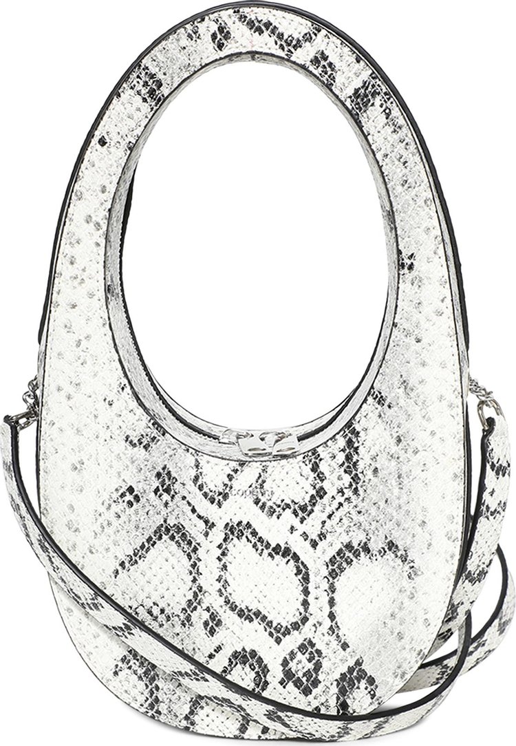 Coperni Snake Print Crossbody Mini Swipe Bag WhiteGrey