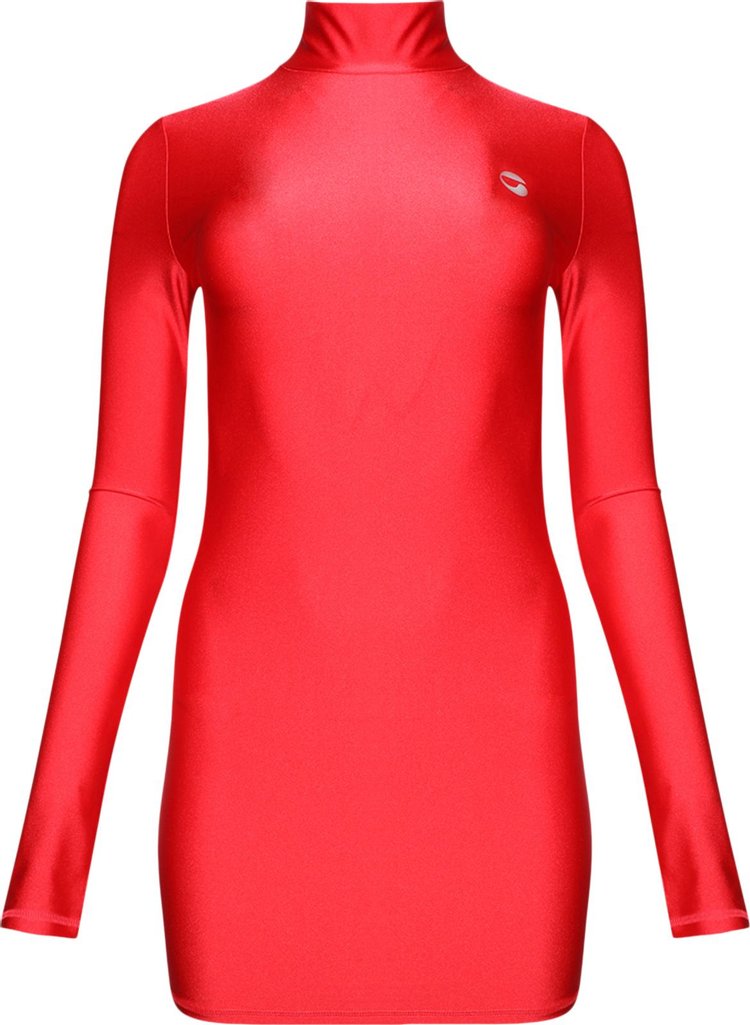 Coperni High Neck Fitted Mini Dress Red