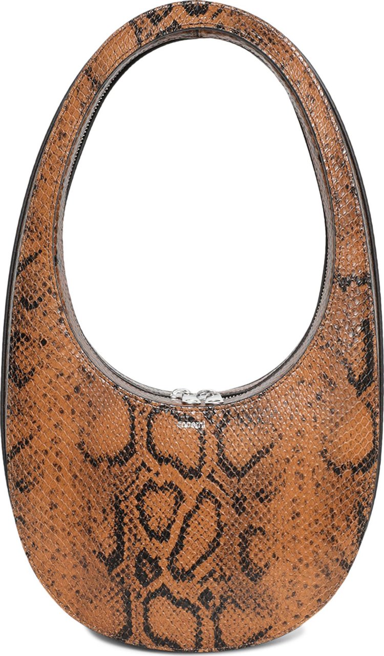 Coperni Snake Print Swipe Bag Brown