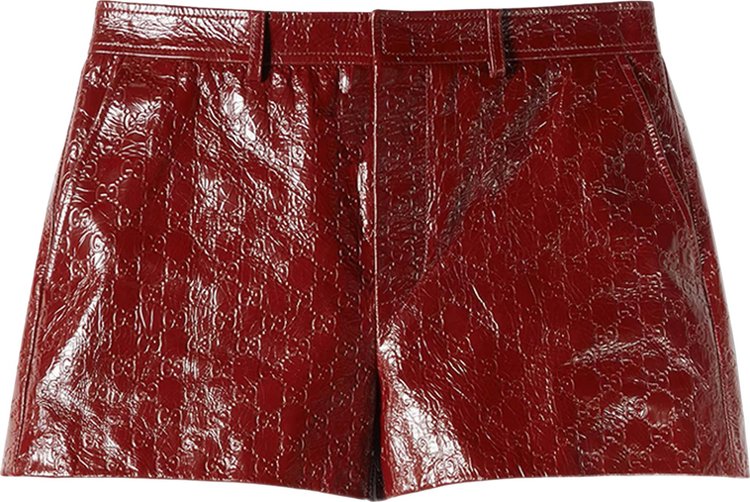 Gucci GG Embossed Shiny Leather Shorts Lacquer