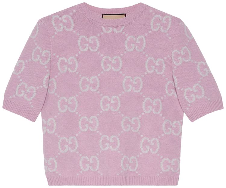 Gucci GG Knit Wool Cardigan Faded Rose