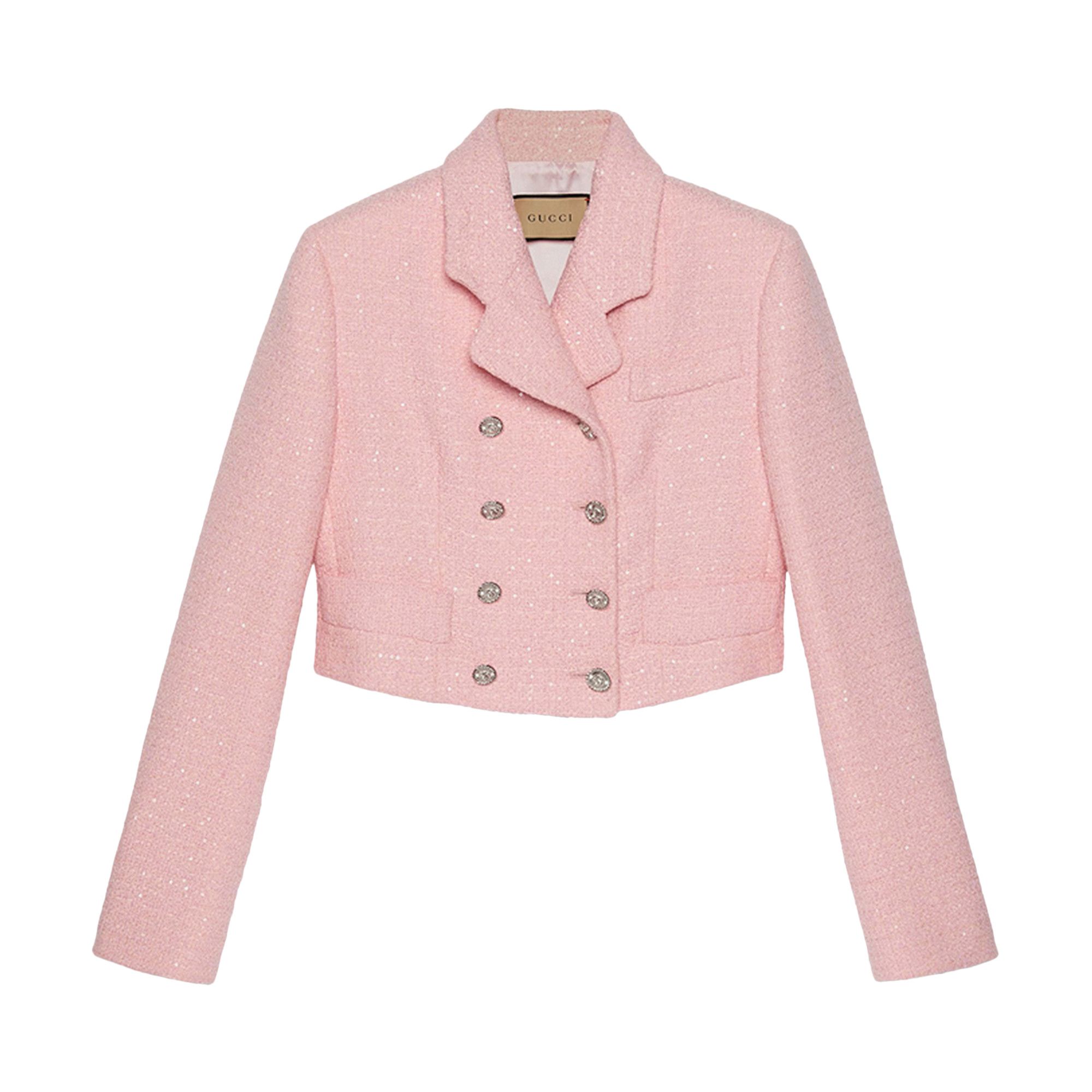 Gucc★素敵！Pink Tweed Hood Jacket Gucci Oversized Tweed Jacket, Jackets - Designer Exchange