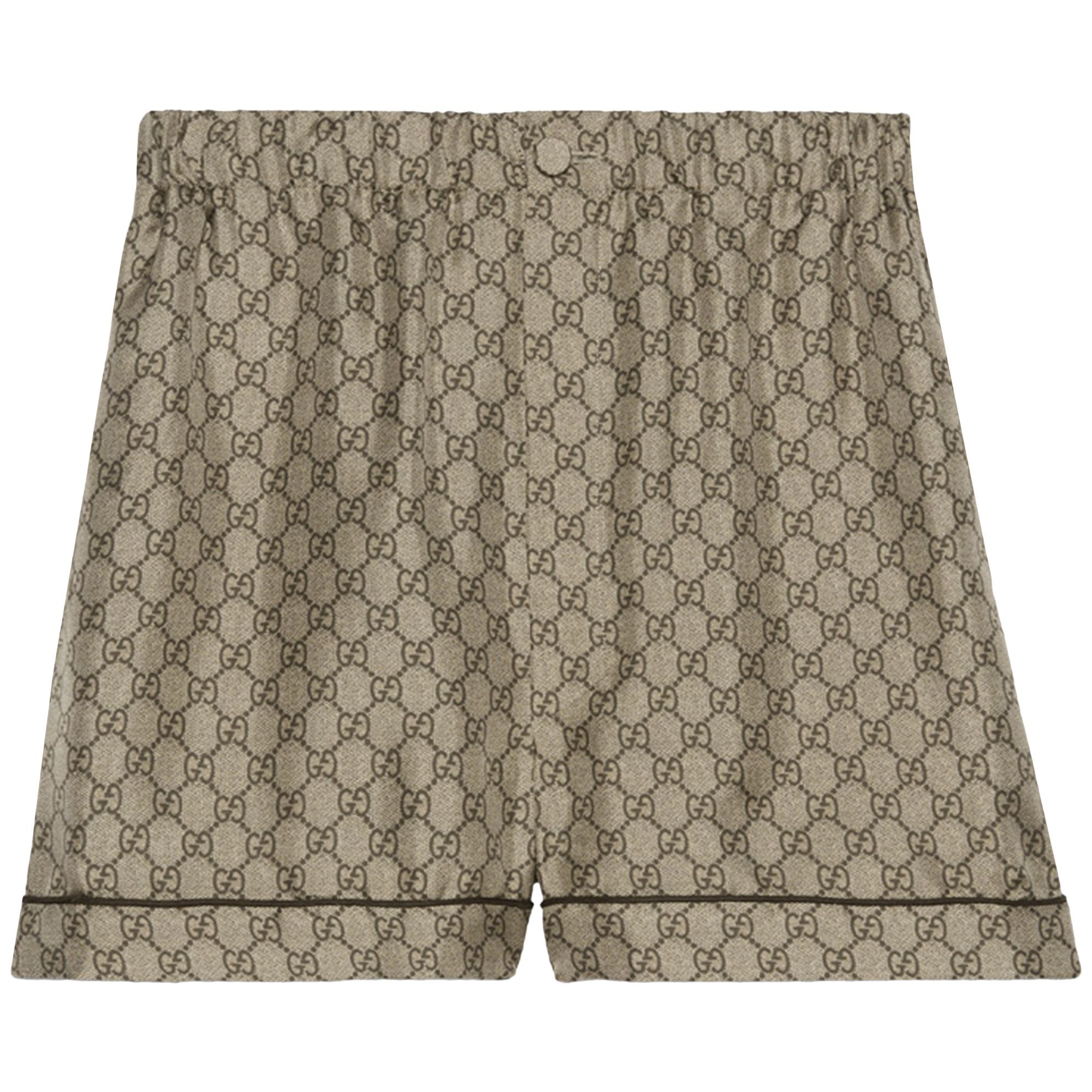 Buy Gucci GG Supreme Silk Shorts Camel Ebony 772400 ZANRP 2237 GOAT CA