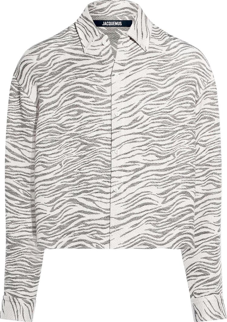 Jacquemus La Chemise Corto Jacquard Mottled Zebra Black