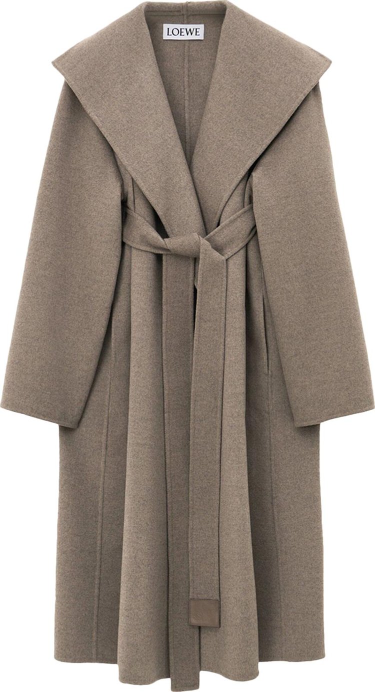 Loewe Belted Coat Af TaupeMelange