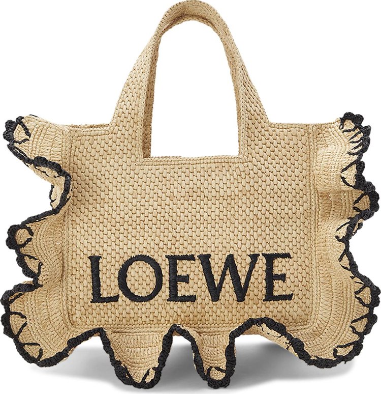 Loewe Font Tote Small Ruffles NaturalBlack