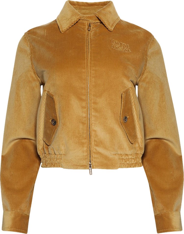 Miu Miu Crop Corduroy Jacket Yellow