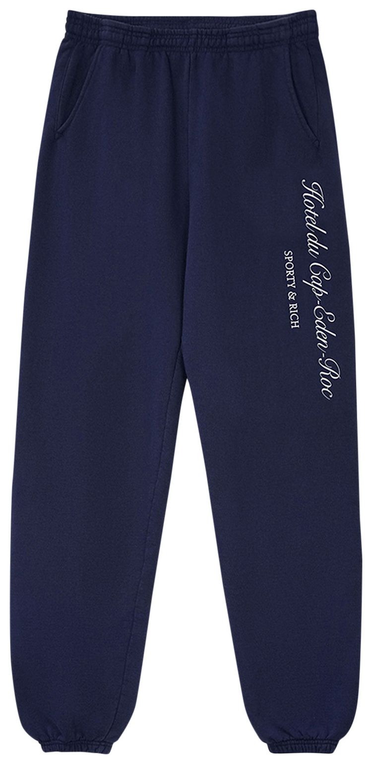 Sporty  Rich Hotel Du Cap Cursive Sweatpant NavyWhite