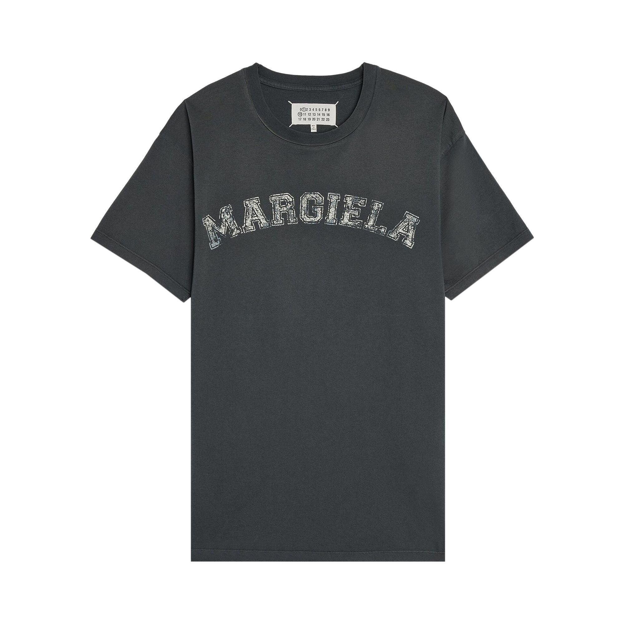 ★Maison Margiela★ Overdye Logo T-Shirt Washed Black S50GC0 Overdyed Treatment Logo T-Shirt in Washed Black – SVRN