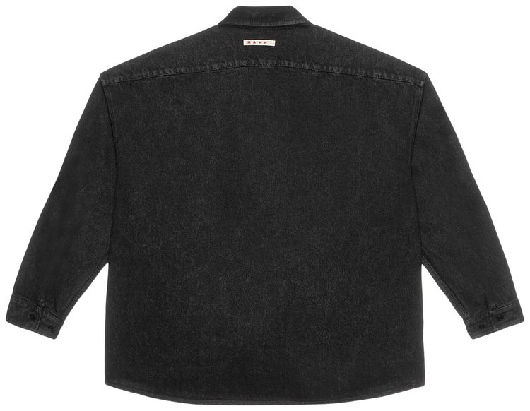 Marni Marble Dyed Denim Shirt Black