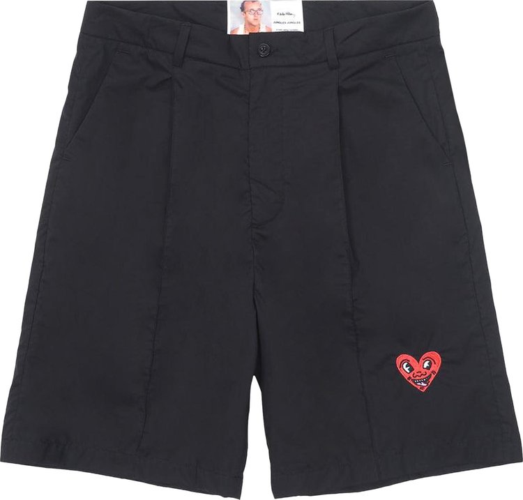 Jungles Heart Face Suit Shorts Black