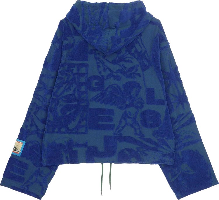 Jungles Terry Towelling Hoodie BlueGreen