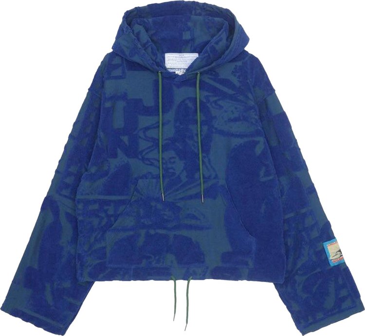 Jungles Terry Towelling Hoodie BlueGreen