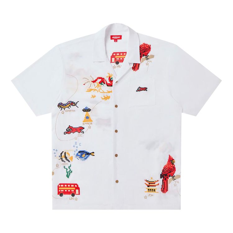 Icecream Traveler Short Sleeve Shirt White
