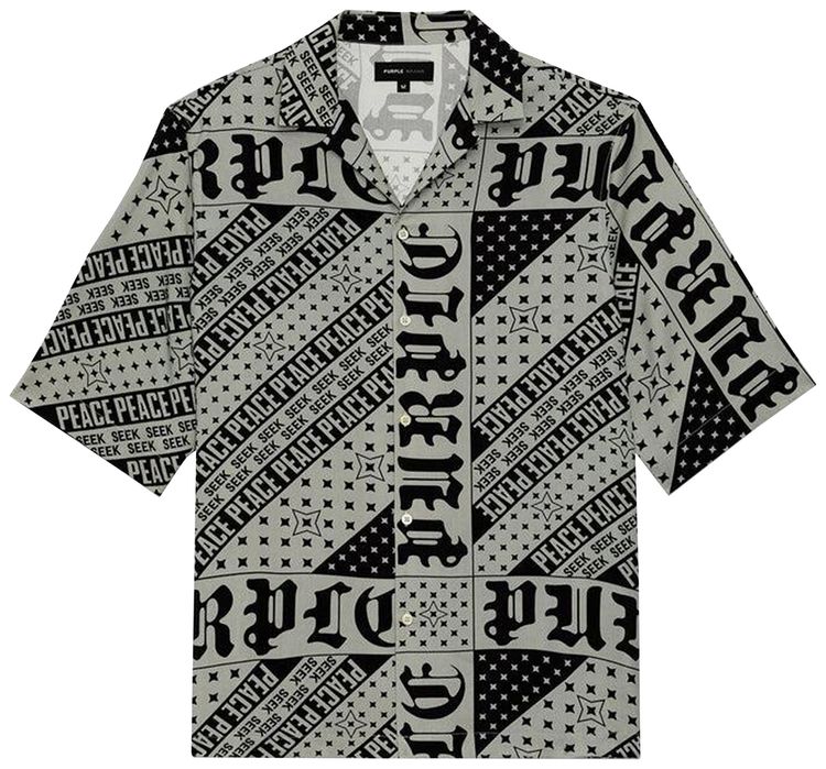 PURPLE BRAND Flag Bandana Shirt Grey