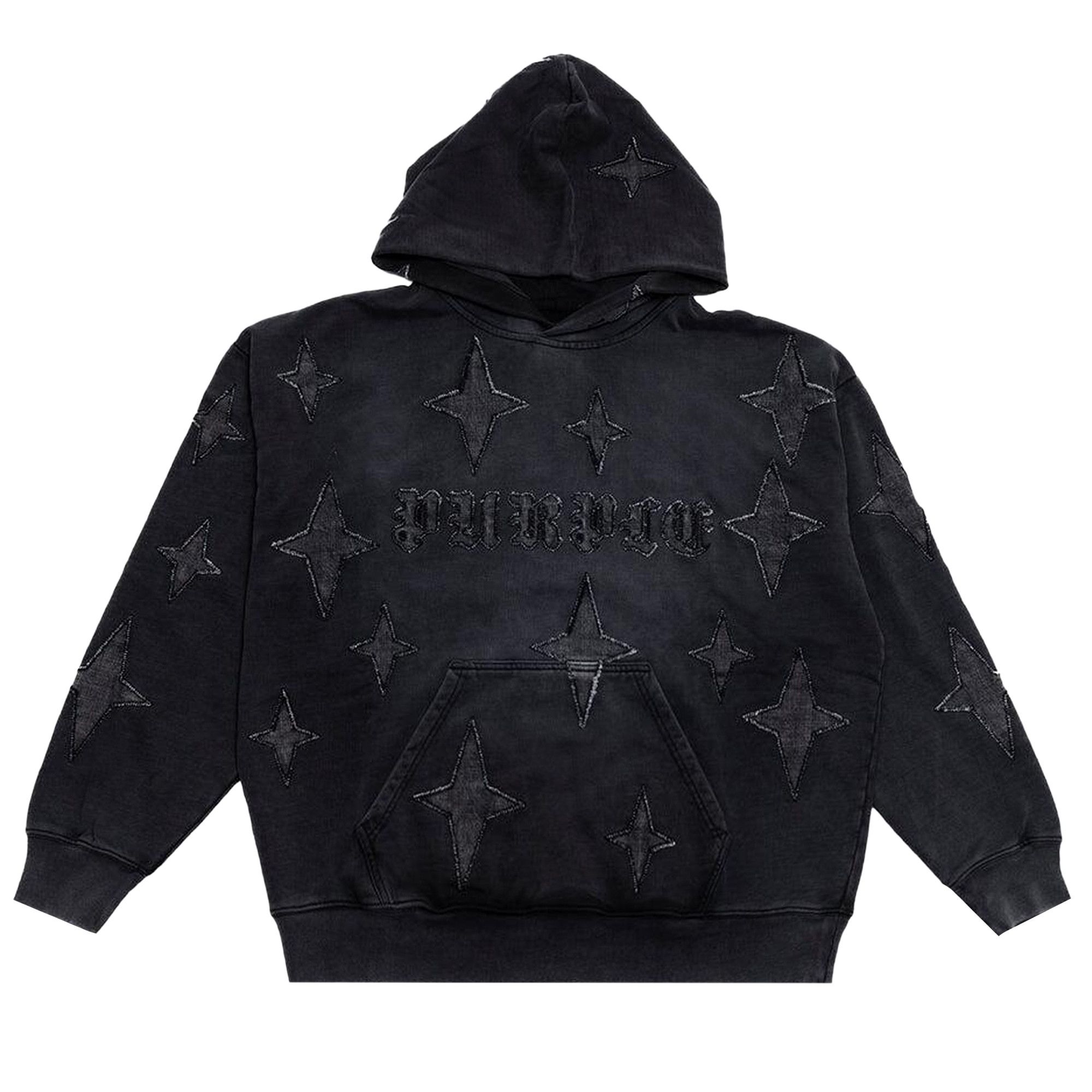Buy PURPLE BRAND Gothic Stars Hoodie 'Black' - P401 FGBB324
