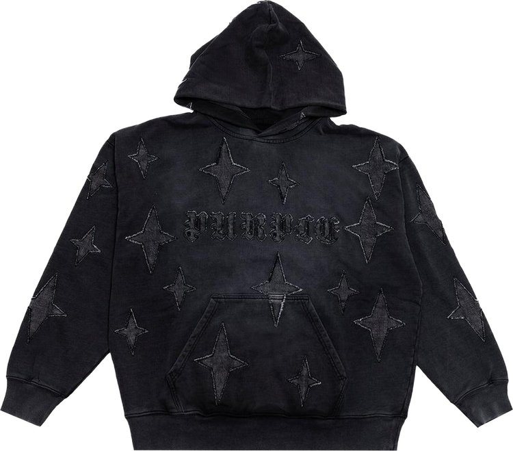 PURPLE BRAND Gothic Stars Hoodie Black