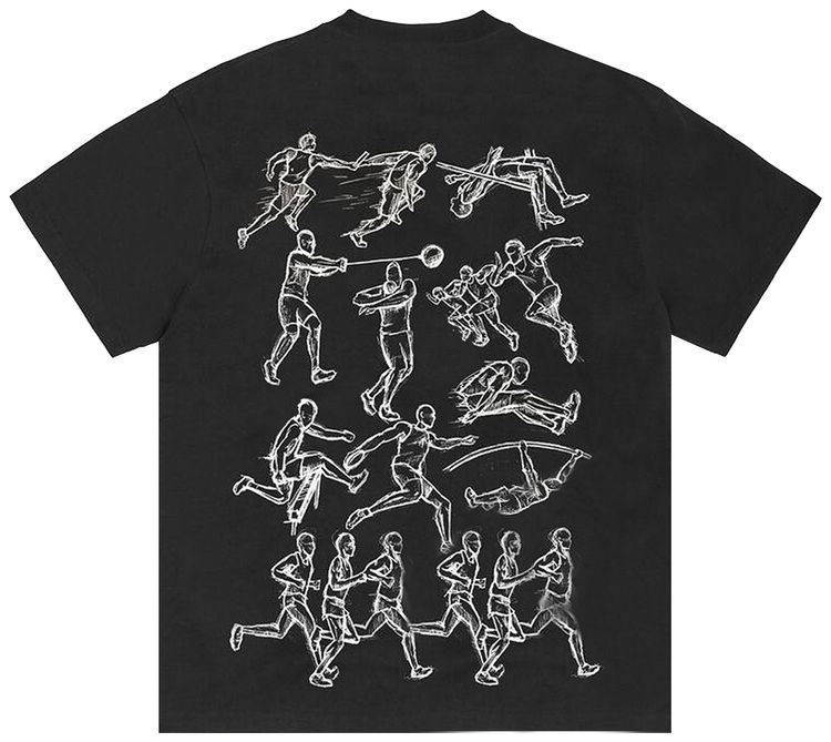 Corteiz Track And Field Tee New Blank Black