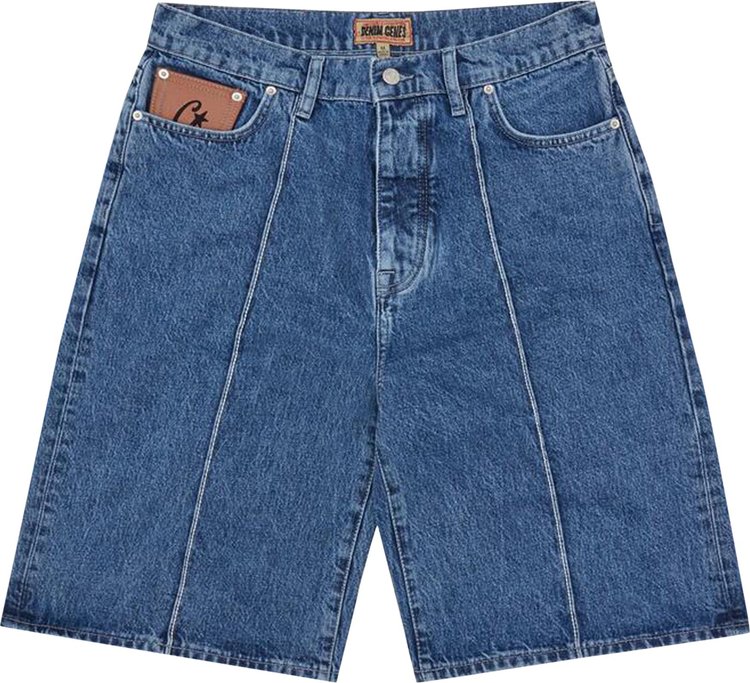 Corteiz C Star Denim Shorts Faded Blue