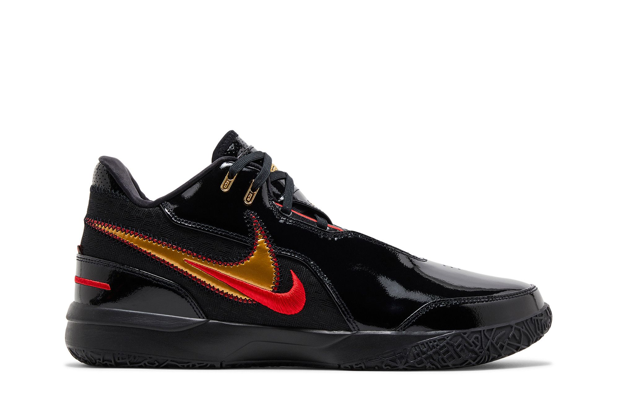 Size 11.0 Zoom LeBron NXXT Gen AMPD 'Black Metallic Gold Red'