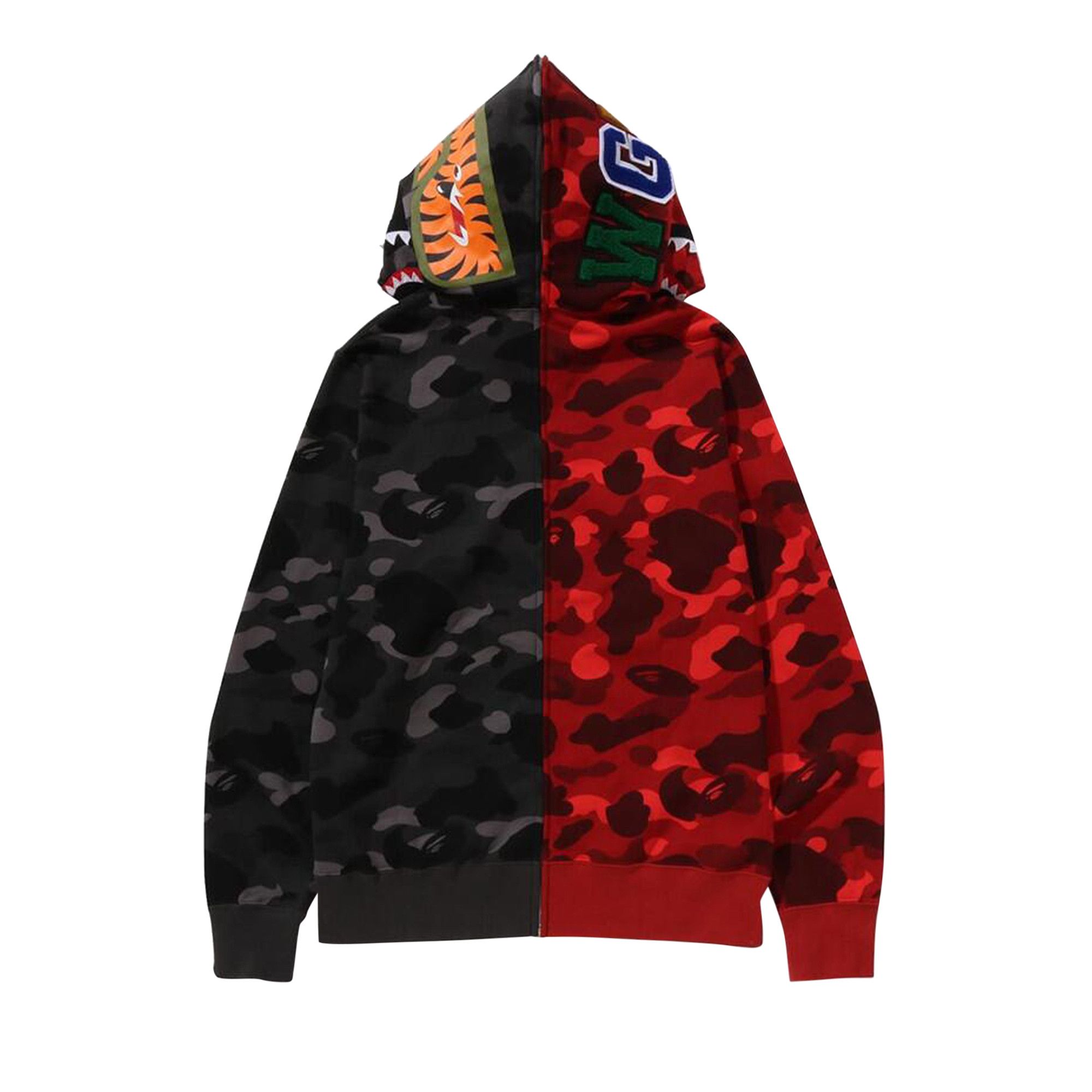 Bape hoodie half camo half black on sale