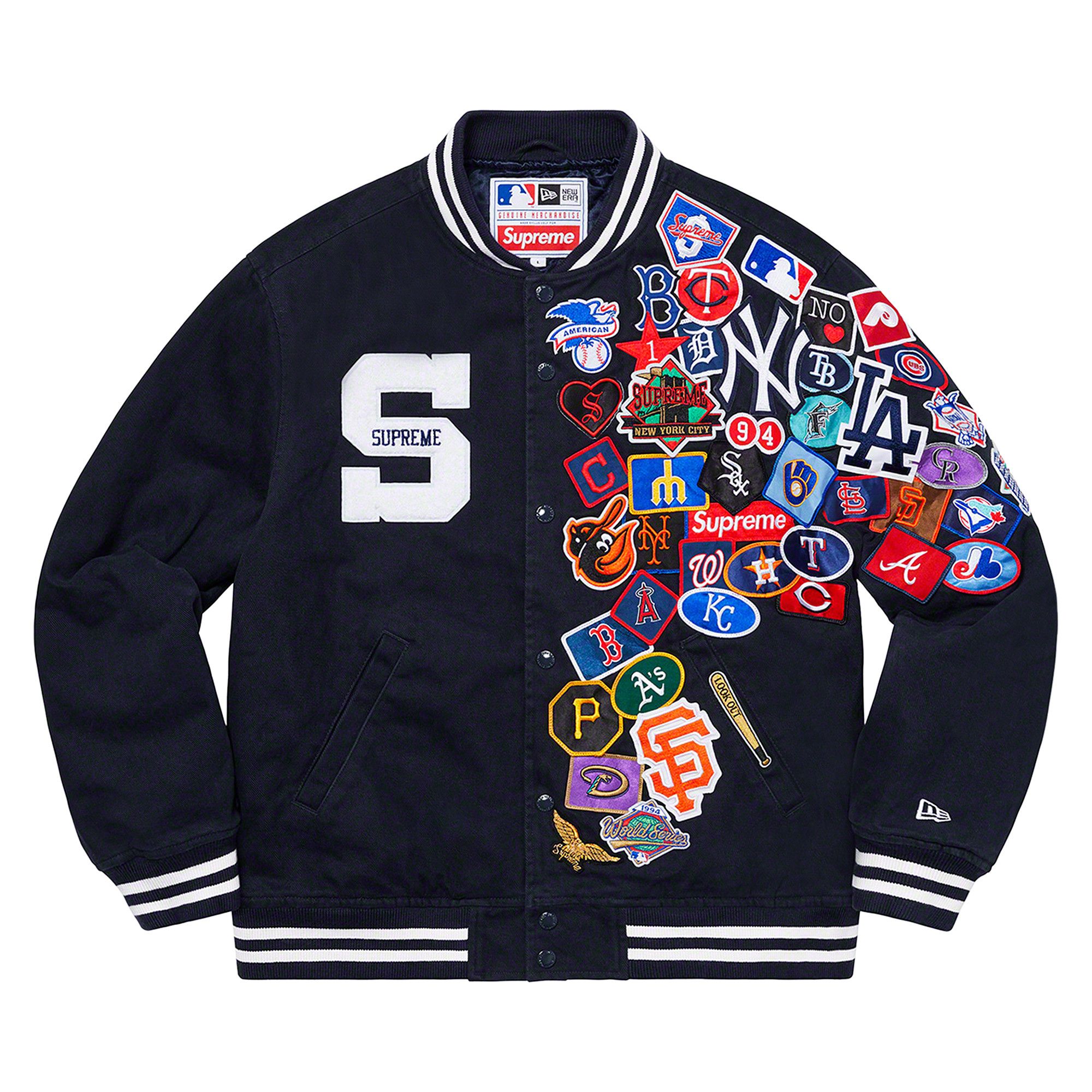 新版 Varsity MLB x Era New x Supreme Buy Jacket SS20J15 - 'Navy' スタジャン