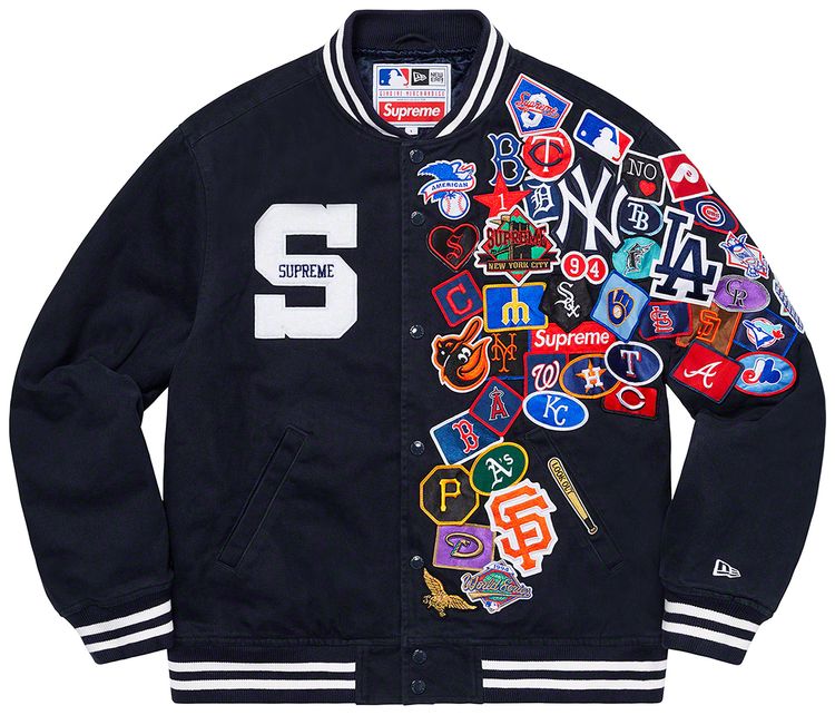 Supreme x New Era x MLB Varsity Jacket Navy
