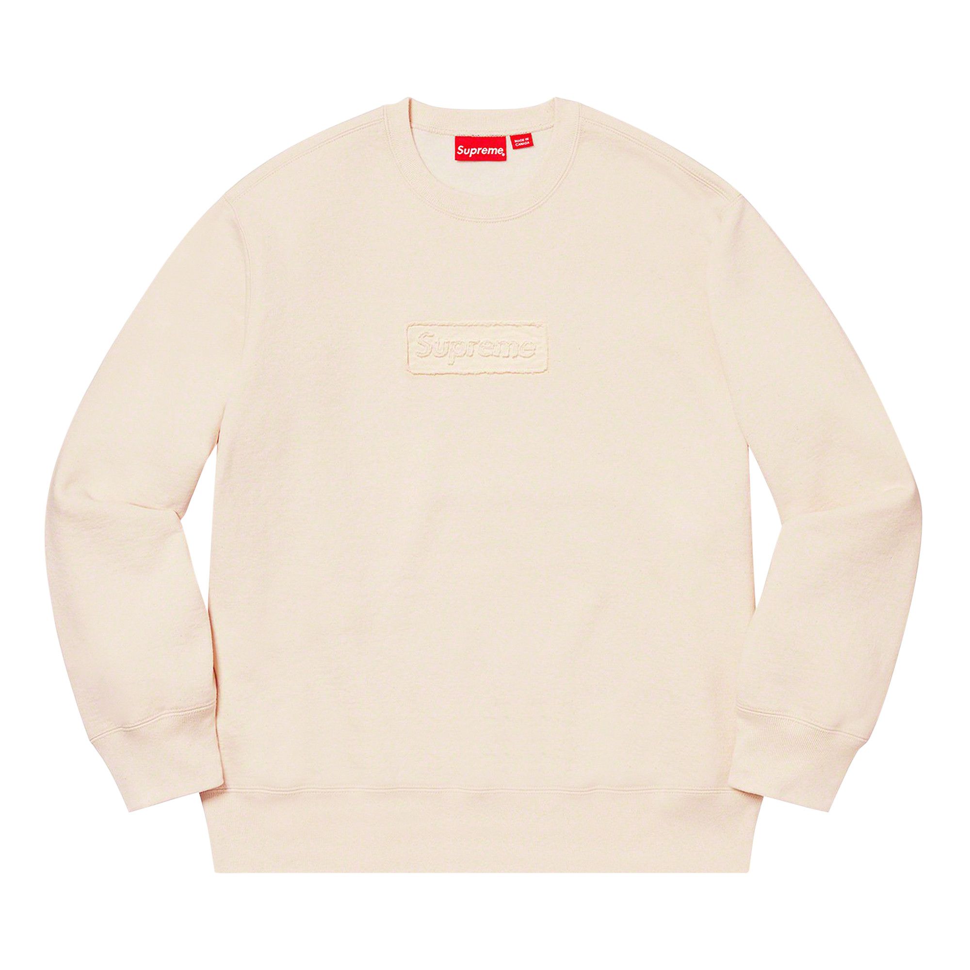Buy Supreme Cutout Logo Crewneck Natural SS20SW70 NATURAL GOAT