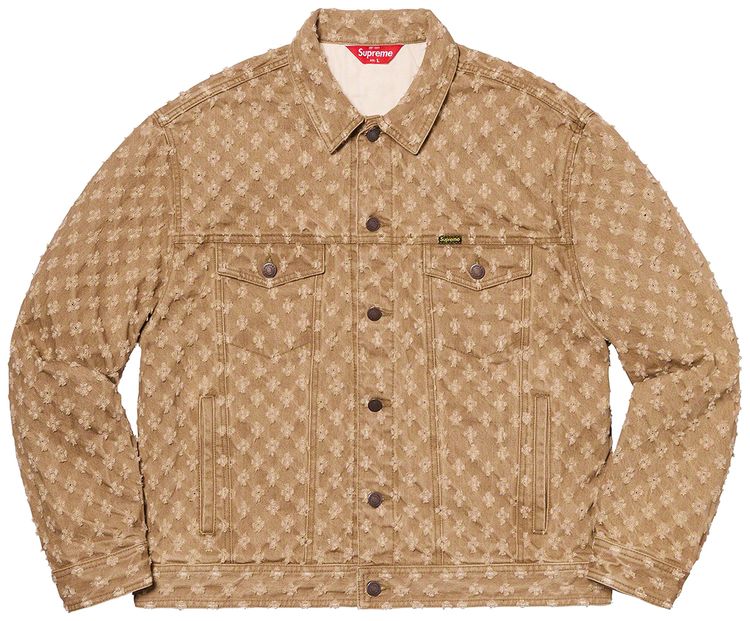 Supreme Hole Punch Denim Trucker Jacket Brown