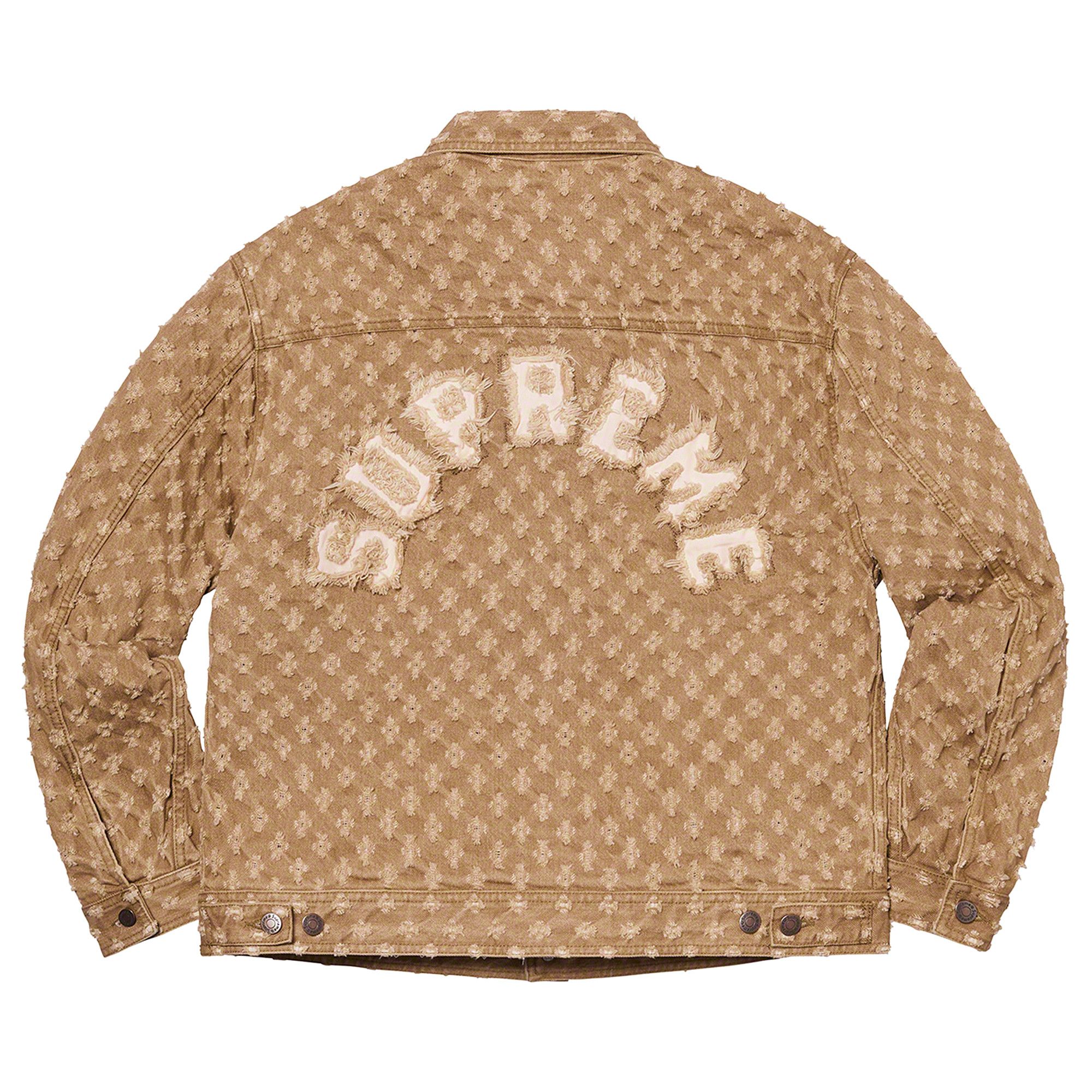 Size m Supreme Hole Punch Denim Trucker Jacket 'Brown'