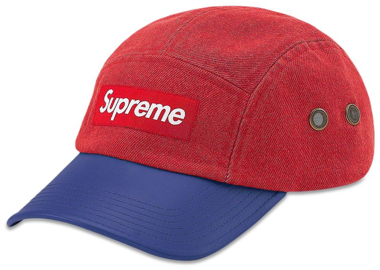 Supreme 2 Tone Denim Camp Cap Red