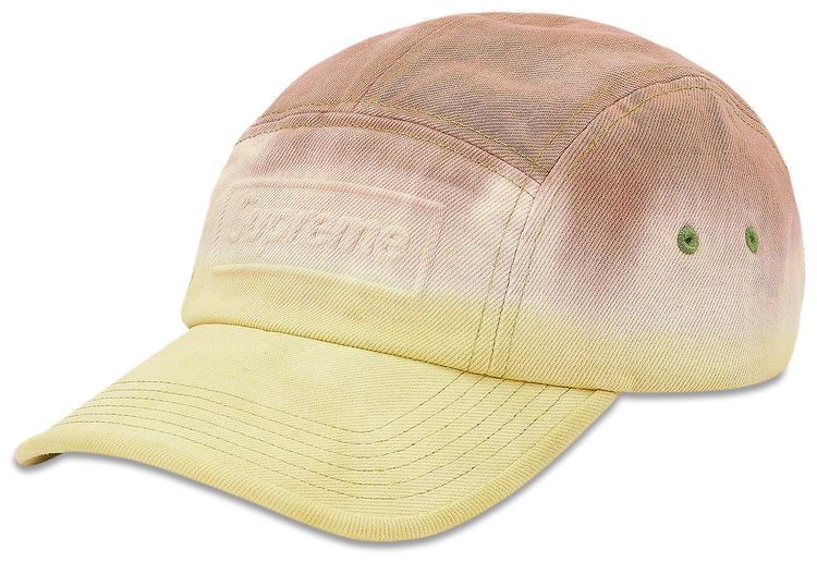 Supreme Embossed Denim Camp Cap Brown Dip Dye
