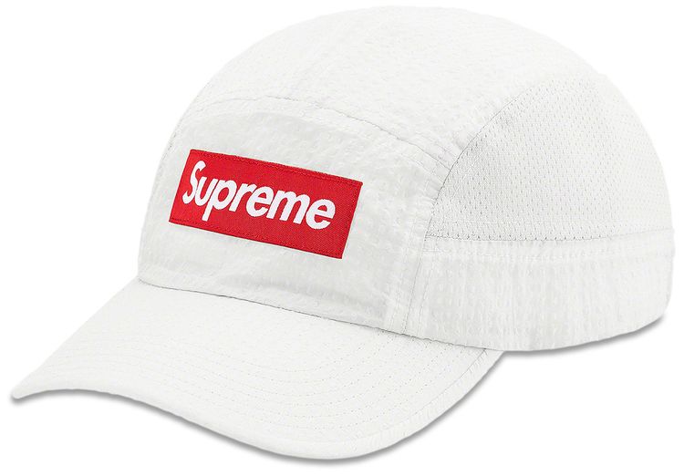 Supreme Mesh Seersucker Camp Cap White