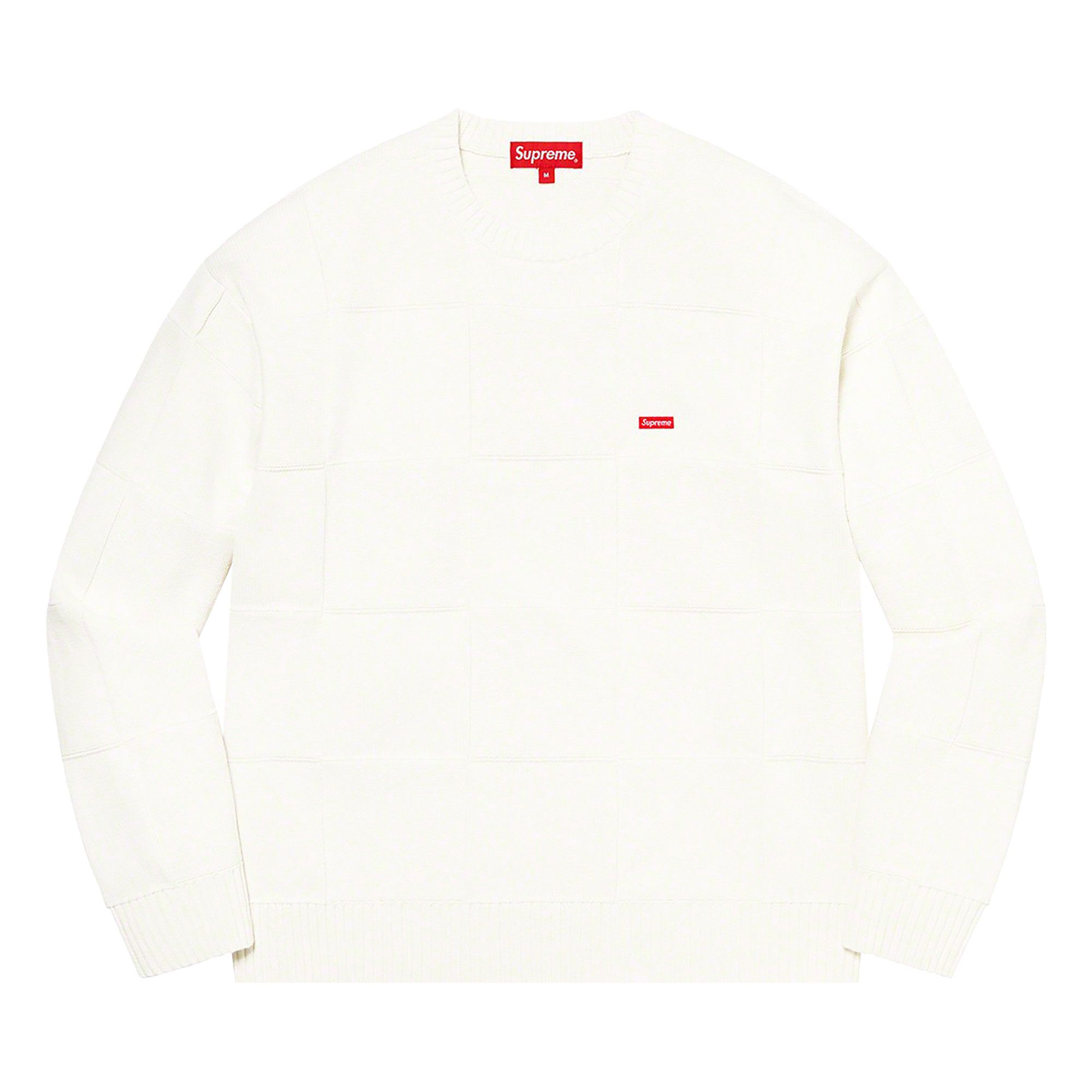 Buy Supreme Tonal Checkerboard Small Box Sweater 'White