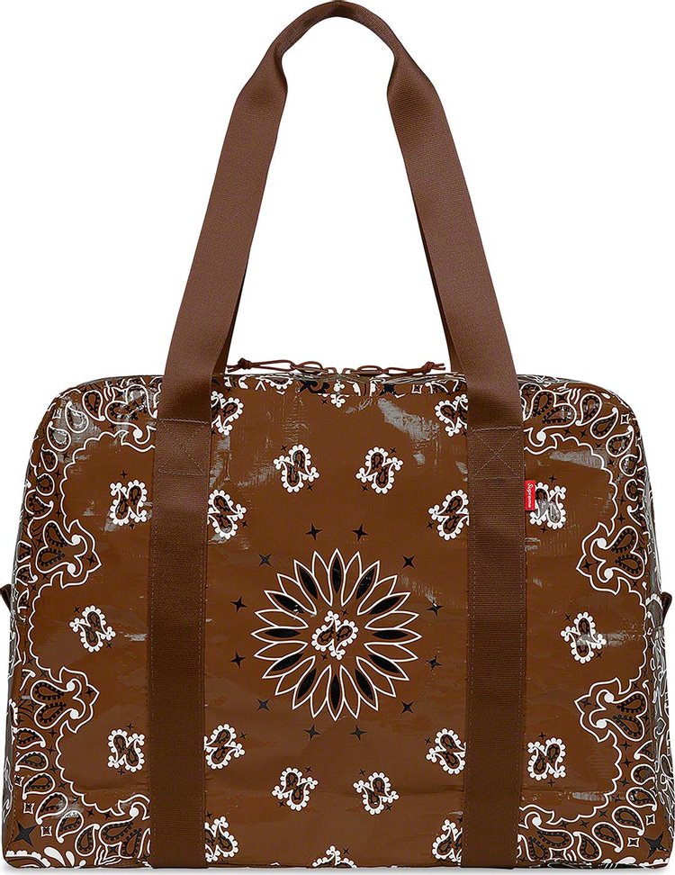 Supreme Bandana Tarp Small Duffle Bag Brown