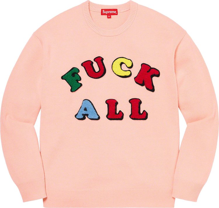 Supreme x Jamie Reid Fuck All Sweater Dusty Pink