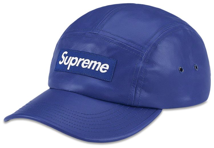 Supreme Leather Camp Cap Royal