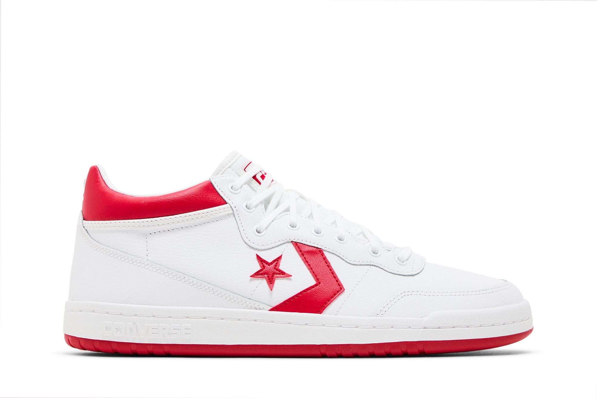 Size 10.0 Fastbreak Pro Leather Mid White Enamel Red