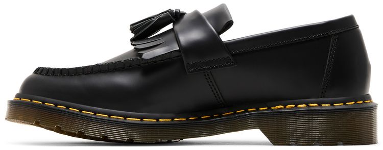 Adrian Yellow Stitch Leather Tassel Loafer Black