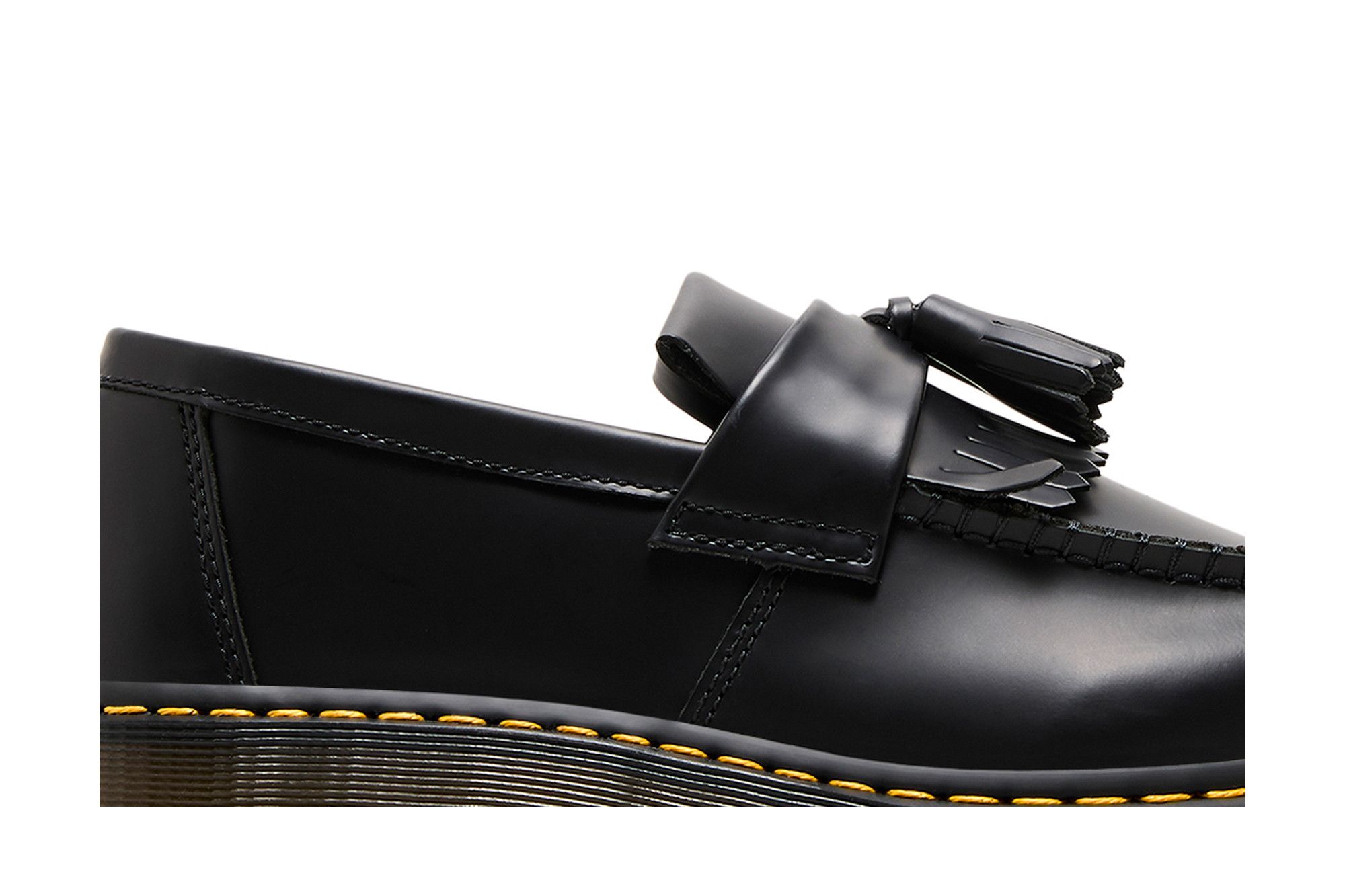 未使用.ᐟ.ᐟdr.martens adrian uk5 24cm Adrian Yellow Stitch Leather Tassel Loafers in Black | Dr
