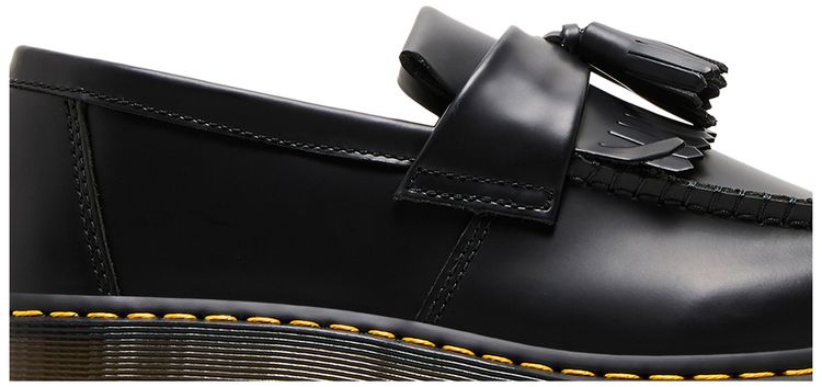 Adrian Yellow Stitch Leather Tassel Loafer Black