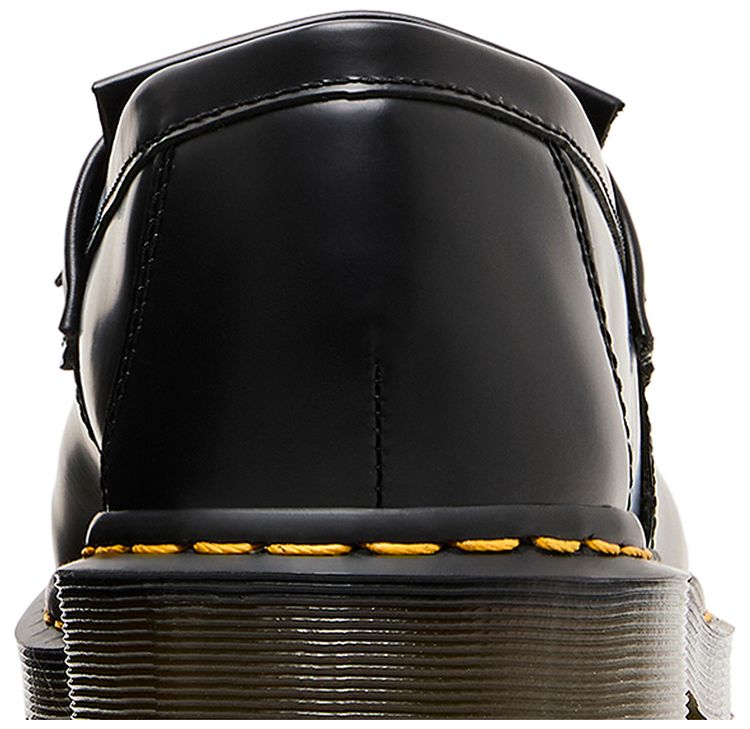 Adrian Yellow Stitch Leather Tassel Loafer Black